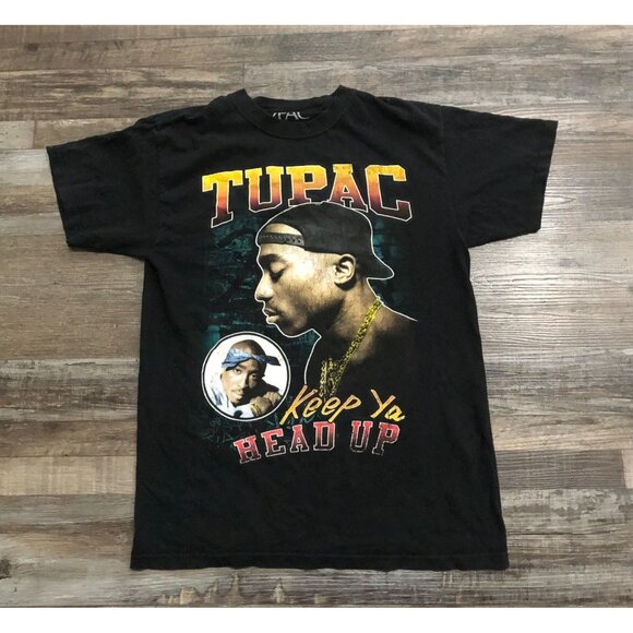 2Pac Keep Ya Head Up Adult Medium Black Rap Tee T Shirt - Picture 1 of 4